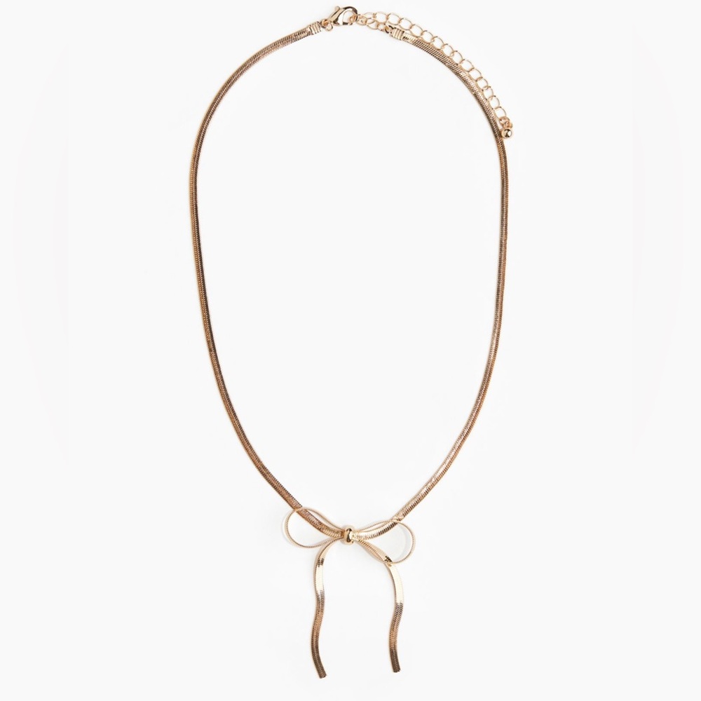 Gold Tone Adjustable Bow Necklace